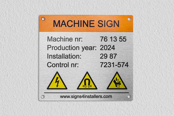Anodized Aluminum Machine Sign