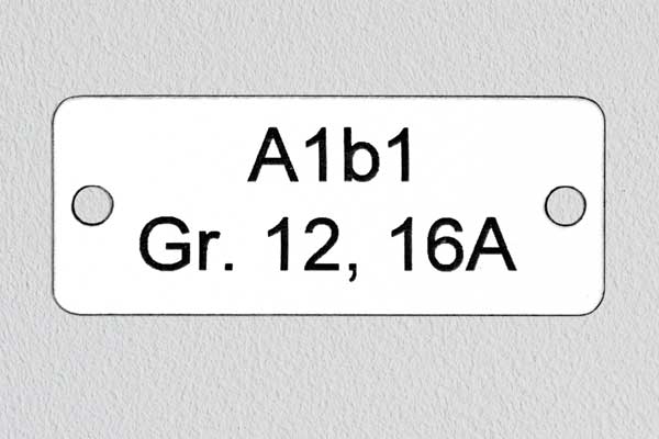 White Phenolic Label with 2 Screw Holes