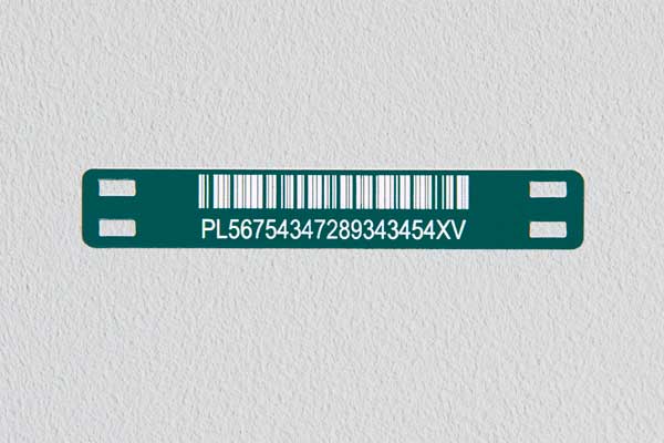 Engraved Cable marking with barcode