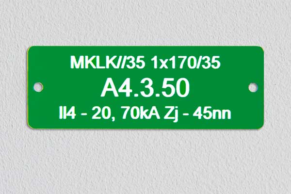 Engraved Plastic sign in Green