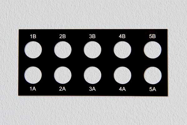 Engraved Control panel