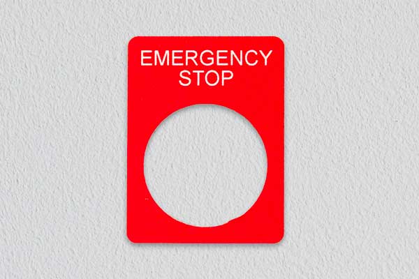 Button label, printed plastic