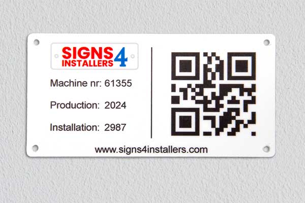 Printed Aluminium machine signs