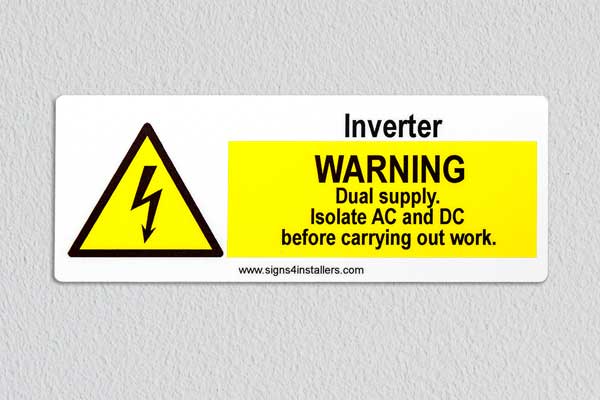 Inverter Warning label
