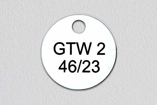 Engraved Traffolyte Valve Tag